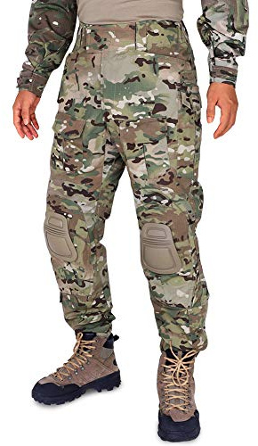 KRYDEX GEAR Taktiska G3 Combat byxor för män med knäskydd flera fickor taktiska byxor utomhus Airsoft Combat jaktbyxor, MC, L