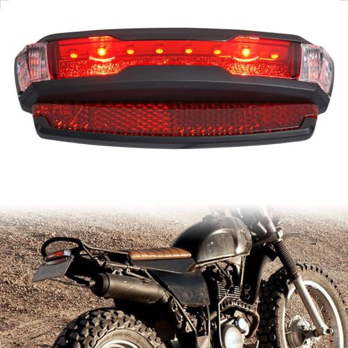 evermotor 6-58V LED-bakljus för motorcykel, StVZO-godkänt cykelbromsljus med reflektor för bakre bagageutrymme 50/80mm, 1000mm kabel, K-märkt, E24 E-testat, IPX67 vattentätt