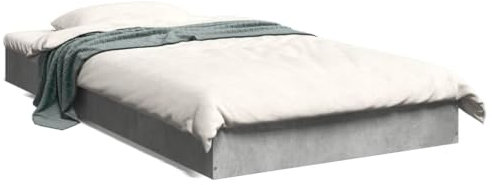 vidaXL Bettgestell Betongrau 90x190 cm Holzwerkstoff