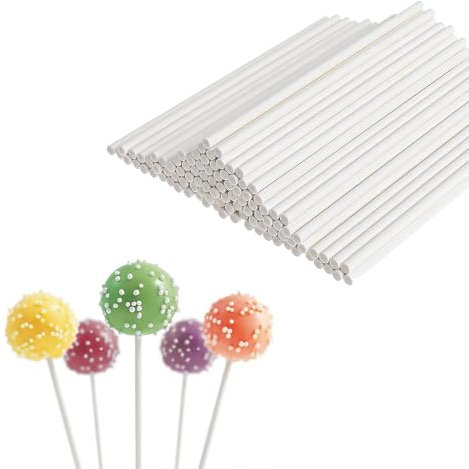 100 palitos de papel para cake pop, 10 cm, palitos de piruleta, para caramelos, decoración de tartas