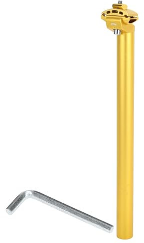 INFINAUTO Cykelsadelstolpe 30,4 x 400 mm Sadelstolpe Aluminiumlegering Extra Guld Ton Extra Lång Vinkel Justerbar