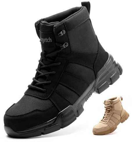 Lightweight Steel Toe Work Boots for Men and Women, Breathable Safety Boots | Breathable lightweight safety work boots with a slip-resistant outsole for construction, warehouse and industrial