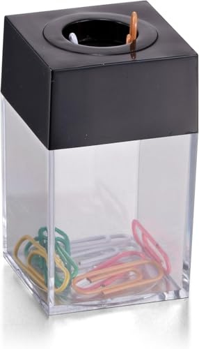 JIzian 1 Box Colorful Magnetic Paper Clip Dispenser School Desk Supplies Holders and Dispensers Desk Accessories Holder Paperclip Dispenser for Office Workspace Organizers Office and School Supplies