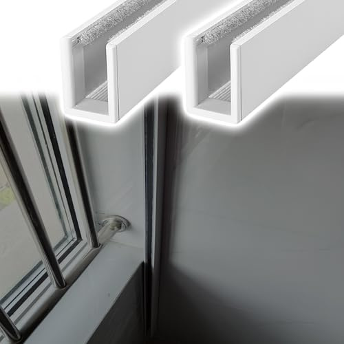 SRNSAEB Blackout Side Tracks U Shape Shading Channel 2 4 6 8 Pcs, Window Shade Light Blocking Strip/Roller Blinds Light Gap Blockers, for Commercial Office/Home Privacy(6pcs White,110cm/43.3in/3.6ft)