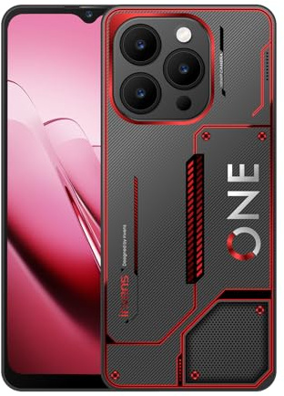 invens NOTE 12P Unlocked Smartphone, 6.6 HD+ Display, 48MP Camera, 5000mAh Battery, 4+12GB RAM 128GB ROM, Dual SIM + TF, Android 15 SIM Free Mobile Phone, Type-C, Face ID/Fingerprint (Cyber Red)