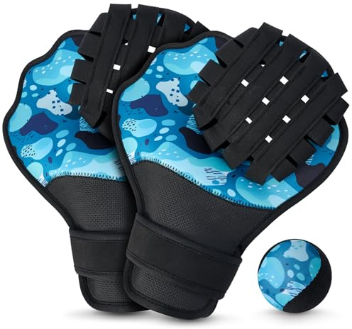 TTQ Water Baseball Ball and Gloves Set for Pool & Beach Games – Adjustable Ambidextrous Baseball-Style Mitts with Water Bouncing Ball for Summer Outdoor Water Sport