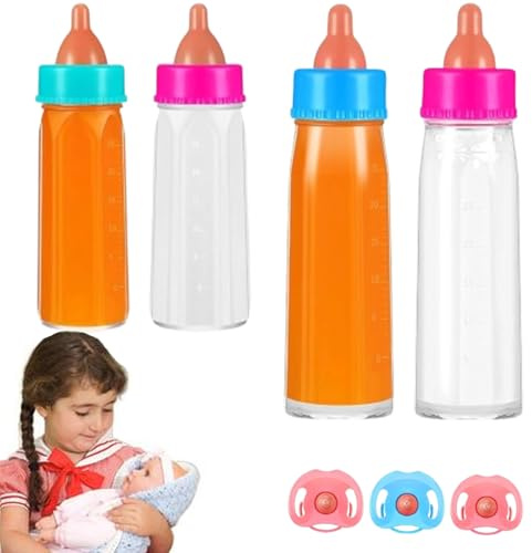 Generiska dockflaskor – babyflask-leksak, rollspelsset med napp, färgglada docktillbehör | för barn, underhållande rollspel, rollspel för utfodring