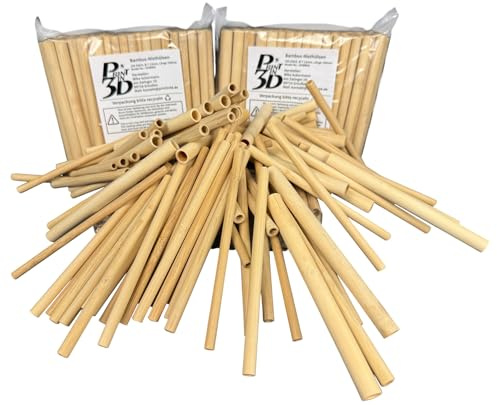 Printin3D Bambu Niströr för vilda bi, 7–12 mm diameter, 150 mm längd, 300 stycken nesthylsor för insekthotell, murbin och solitära bin