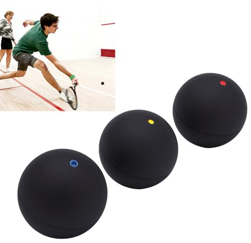 Stylebest Set di Palline da Squash 3 Pezzi, Pallina da Squash Singola Blu Giallo Punto Rosso per Giocatori Avanzati Principianti (3 pezzi)