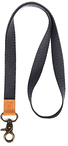 Coola nyckelband, halsrem nyckelringshållare, nackband för nycklar, plånböcker och ID-märkeshållare, Mörkgrått, Long