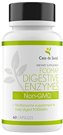 Casa de Sante FODMAP Digestive Enzymes, No High Inulin, Keto Carnivore Intolerance Support, 18 Multi Enzyme Amylase Bromelain Lipase Lactase Protease Papain Alpha galactosidase, More - No GMO
