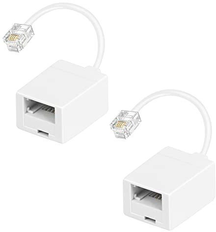 Uvital RJ11 to BT Phone Adapter - 2Pack BT Female to RJ11 Male Converter, Suitable for 6P4C Telephone, Fax Machine