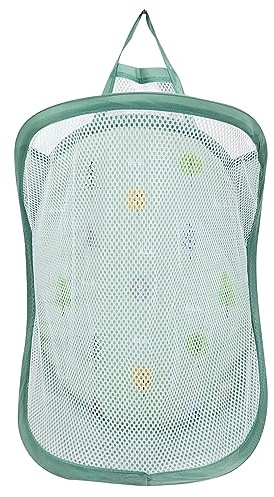 Baby Laundry Baskets Small, Mesh Nursery Laundry Basket Kids Pop Up Laundry Baskets Baby Washing Basket Hanging Laundry Bag for Baby Kids Nursery, Toys, Clothes Storage (Green)