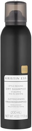 Kristin Ess | Trockenshampoo Spray Style Reviving Dry Shampoo | Transparentes Trockenshampoo auf Pulverbasis | Frische, saubere Haare & natürlicher Schwung | Ohne Sulfate, Parabene & Silikone | 200 ml