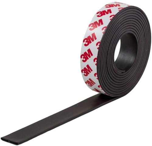 S.J Products Self Adhesive Magnetic Tape Flexible Anisotropic 10mm x 2mm Wide Strips (1 Metres)