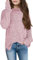 Tankaneo Ragazze Fuzzy Fleece Caldo Maglione Girocollo Sciolto Grosso Lato Fessura Pullover Felpa Tinta Unita Caldo Top, Colore: Rosa., 10-12 Anni