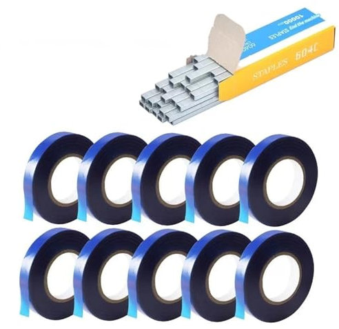 Bindegeräte Bindmaschinen Pflanzen Garten Anlage Tapetool Tbener +10 Rollen Klebeband für Gemüse Set für Gemüse Drahtbindegerät(Bandage Set)