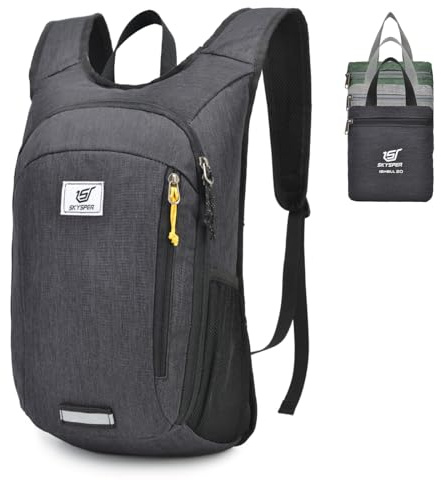 SKYSPER Vikbar ryggsäck 15 l/20 L, ultralätt vandringsryggsäck, liten ryggsäck, reseryggsäck för vandring, resor, cykling