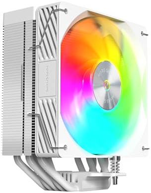 MARS GAMING MCPU-X5ARGB, CPU-Kühler 280W TDP, 5x HCT-Heatpipes der Neuen Generation, PWM-Lüfter SI Extreme-Silent ARGB 120mm, Hyperbalancierter Kupferkern, Universelle Kompatibilität, Weiß