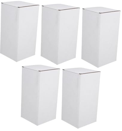 GALPADA Boîtes Postales en Papier Blanc Ondulé, Lot de 5 Pièces, Faciles à Assembler et Recyclables, pour L'envoi Transport des Colis