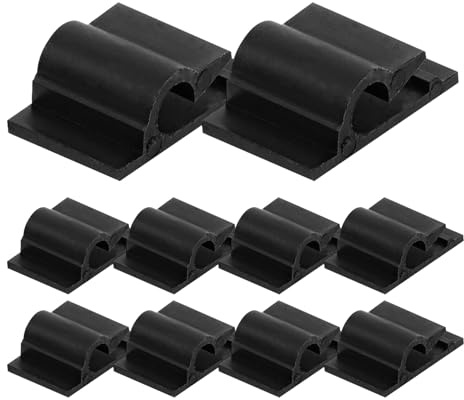 Kisangel 100 Unidades Clips Cable Autoadhesivos Negros Soporte Cable Fuerte para Oficina y Hogar Paquete Fijación Estable y Auriculares