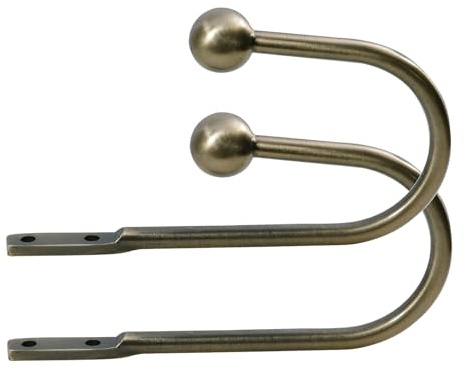 Lister Cartwright Curtain Hold Backs 2 x Metal Curtain Holdback Decorative Drapery All Fixing Included (Antique Brass, Ball)