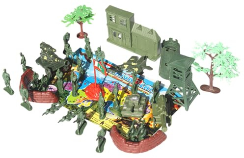 TOYANDONA Set di Giocattoli Militari 37 in Plastica , Veicoli e Accessori per Bambini, per Giochi di Ruolo e Feste, Esercita Immaginazione e Conoscenza Stili multipli
