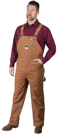 Liberty Men's Duck Bib Overalls, Pecan, 34W x 32L US