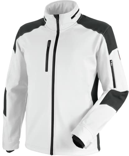 WÜRTH MODYF Softshelljacke Cetus – langlebige & hochwertige Arbeitsjacke für HANDWERKER in der Größe 3XL – winddicht, atmungsaktiv & wasserabweisend – in White Anthrazit