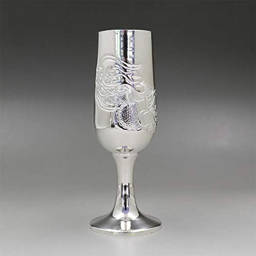 Verre à vin en argent sterling, verre à vin rouge, liqueur Sherry verre Gobelet, Verre de jus de verre à champagne élégant, adapté à la famille, au restaurant et à la fête,Dragon