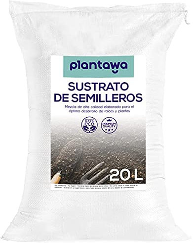 PLANTAWA Sustrato para Semilleros 20L, Sustrato Ecológico para Plantas, Tierra para Plantas Sustrato para Plantar Semillas Huerto Urbano, Abono Natural Tierra para Jardín Exterior, Sustratos y Abonos