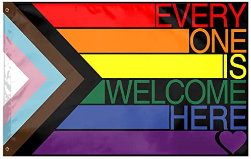 Rainbow Gay Pride LGBTQ+ Flag, 3x5ft Progress Gay Pride Banner for LGBT Party Parades, Carnivals, Festival Decorations and Celebrations