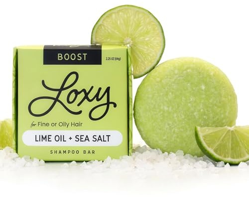 NATURÉL Loxy Boost Volumizing Shampoo Bar Soap for Fine or Oily Hair | Sea Salt, Lime Oil, & Litsea Oil | Vegan & Cruelty Free | Zero Waste | Made in USA