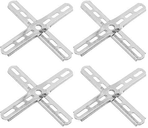 LABRIMP Support De Montage De Lustre en Acier Croix 4 Pièces 5.91X5.91X0.39In Fixation Luminaire Plafond pour Salon Chambre Bureau Éclairage Suspension Durable