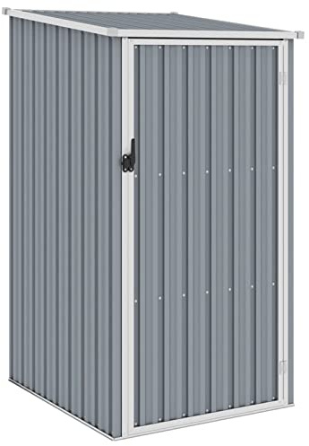 Homgoday Utrustningshus metall utrustningsskjul trädgårdshus, trädgårdsskjul utan mark, trädgårdsskjul med sluttande tak, grå, 87 x 98 x 159 cm galvaniserat stål