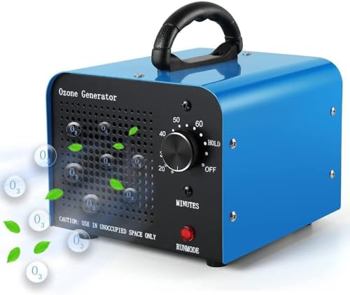 TOOSOAR Ozongenerator 48,000 mg/h, ozon luftrenare med timer, hemfräschare, bärbar ozonanordning för industri, hotell, kontor, bostäder, garage