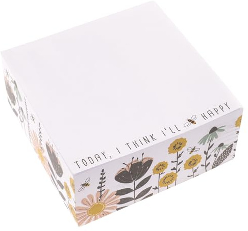Karma, Block Notepad, 500 Sheet Memo Paper Cube, Non-Sticky Memo Pad Cube for Office, and Home, Bee