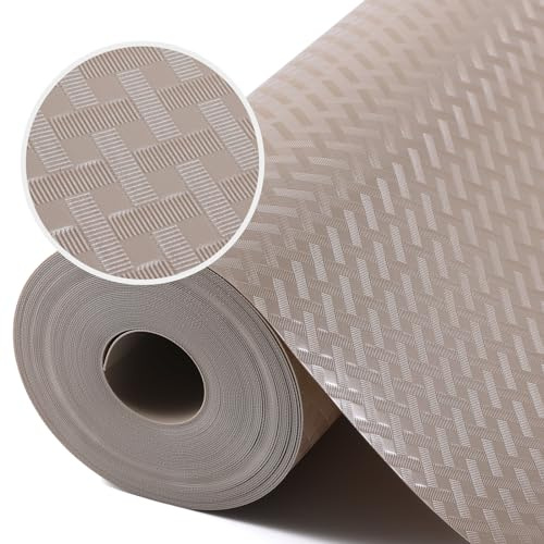 Alfombrilla de cajón Beige no Adhesiva y Duradera, Antideslizante, Material EVA, Impermeable, cortable, manteles Individuales para estanterías, cajones, hogar 60x1000cm