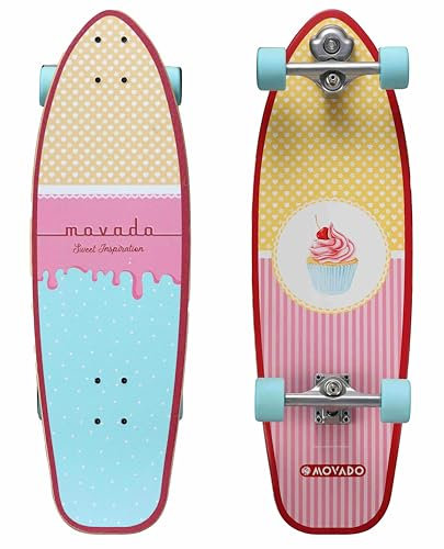 STAR SCOOTER Surf Skateboard Longboard Vintage Retro Cruiser High Speed Kugellager ABEC-11 Komplett Unisex | Candy