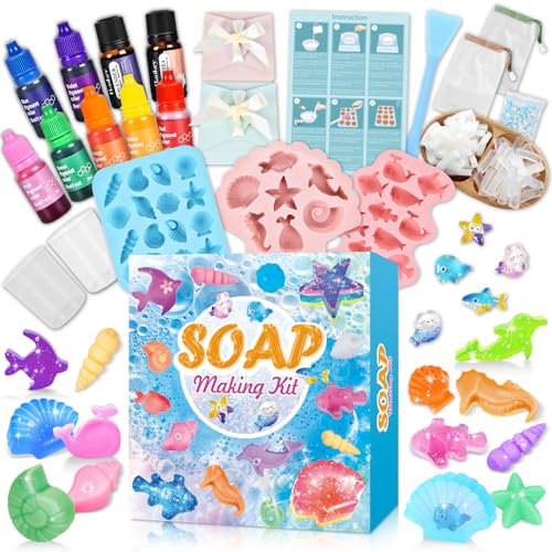 Aragallant Kits DIY Seife Selber Machen Set, Seifenherstellung Machen Kinder, STEM Wissenschaftssets, Make Your Own Soap Kreative, Seifen Silikonform Handwerk Geschenk für Mädchen