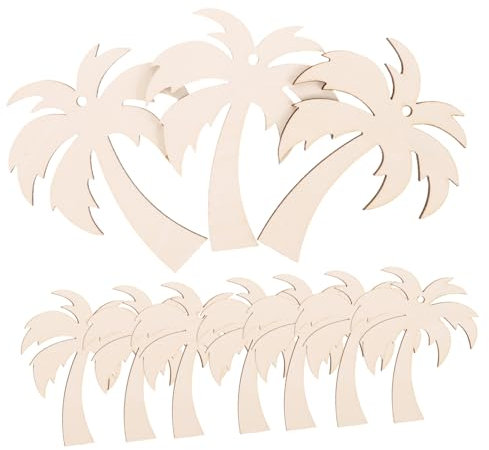 Operitacx Rodajas De Madera Forma De Árbol Tropical Para Manualidades Diy, 20 Piezas, Madera Natural Sin Terminar, Decoración Colgante Para Fiestas y Hogar, Etiqueta Navideña, Artesanía Creativa