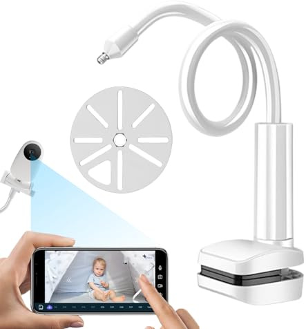 Generico Supporto Per Baby Monitor,Base Telecamera Neonato | Morsetto Regolabile Con Braccio Allungabile Per Cucina Lettino Mobili Mensola Casa Camera Dei Bambini