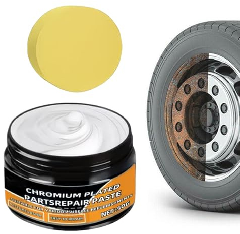 Pulitore per Cromatura Auto,50g Crema Rimuovi Ossidazione - Rimuovi Ruggine e Ossidazione per Barche Auto Pneumatici Camion SUV Camper | per barca automobile pneumatico SUV camper striscia cromata man