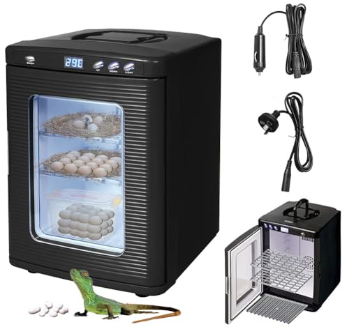 Incubadora de huevos de reptiles, incubadora de laboratorio científico de 25 litros con control de temperatura de 5 ° C-60 °C, pantalla LED, giro automático, ventilación dual para cría de serpientes
