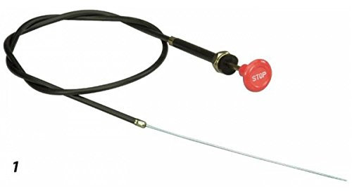 Ama Tirante di Arresto per Motore Trattore con Pomello Rosso S - Lunghezza Cavo 1200 mm e Guaina Protettiva 1000 mm, Made in Italy