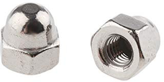 RS PRO Sechskantmuttern, M3 Hut Edelstahl 5.5mm Glatt A2 304 DIN 1587, Packung a 50 Stück