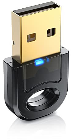 CSL - Bluetooth 5.0 USB Adapter Nano – BT V5.0 Stick Dongle – für PC Laptop - Bluetooth Empfänger und Sender für Desktop Laptop Drucker Headset Lautsprecher - kompatibel mit Windows 8.1-11