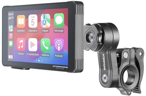 INTERPHONE Ridesync SYNC55 Display Moto, Schermo moto Wi-Fi e Bluetooth da 5,5 per il mirroring dello smartphone, Compatibile con supporti QUIKLOX e impermeabile IP66