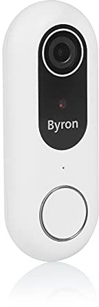 Byron Wired Smart Wi-Fi Video Doorbell, Free App, Full HD 1080p Camera, Two Way Talk, Night Vision, Easy Installation, White, DIC-23712