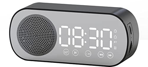 Hsthe Sea Digitaler Wecker, tragbarer Radiowecker mit BT-Lautsprecher, gro?er LED-Bildschirm, Radio-Morgenuhr für das Schlafzimmer, Büro